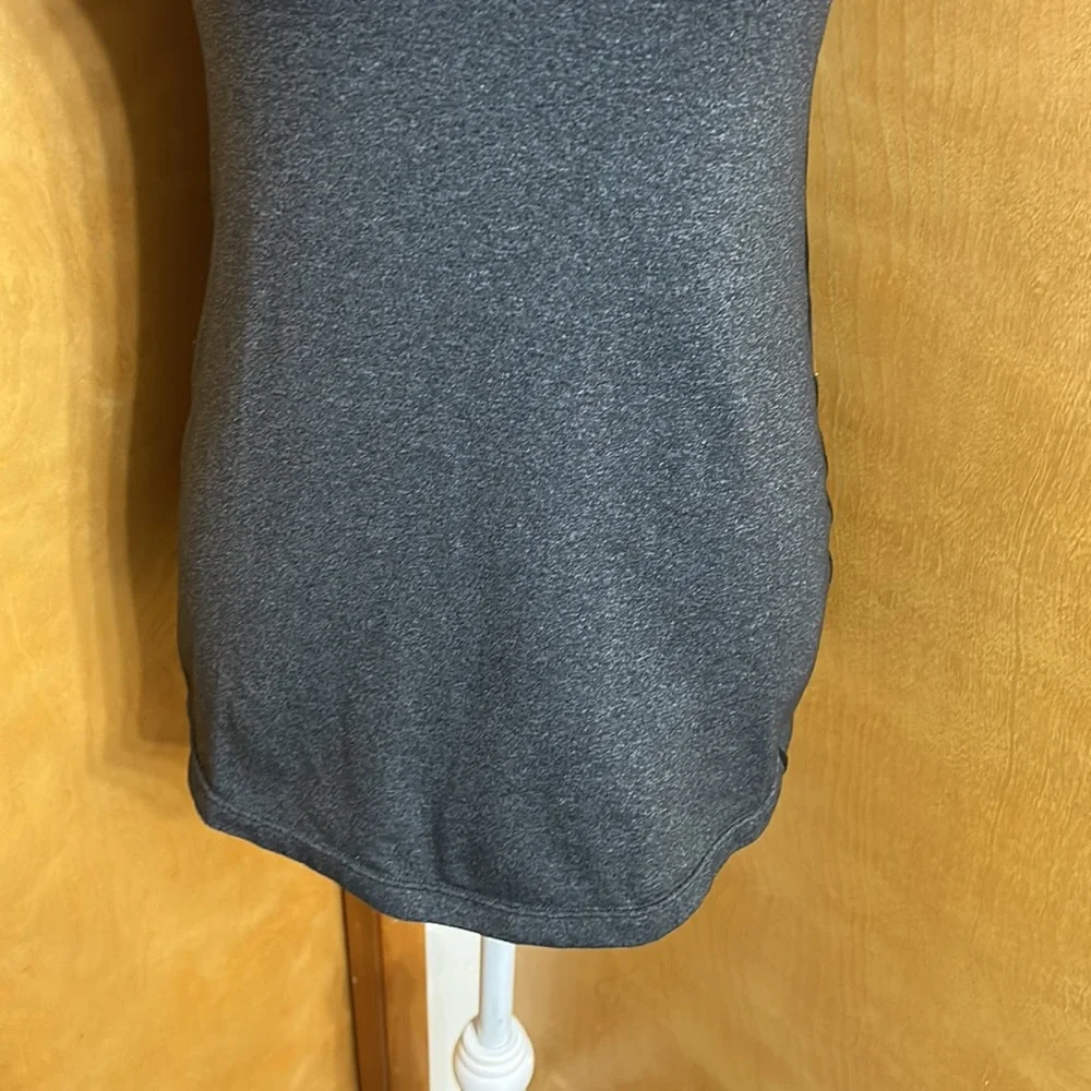 Lululemon Dark Grey With Black Stripes Down Sides Cool Racerback Tank SE